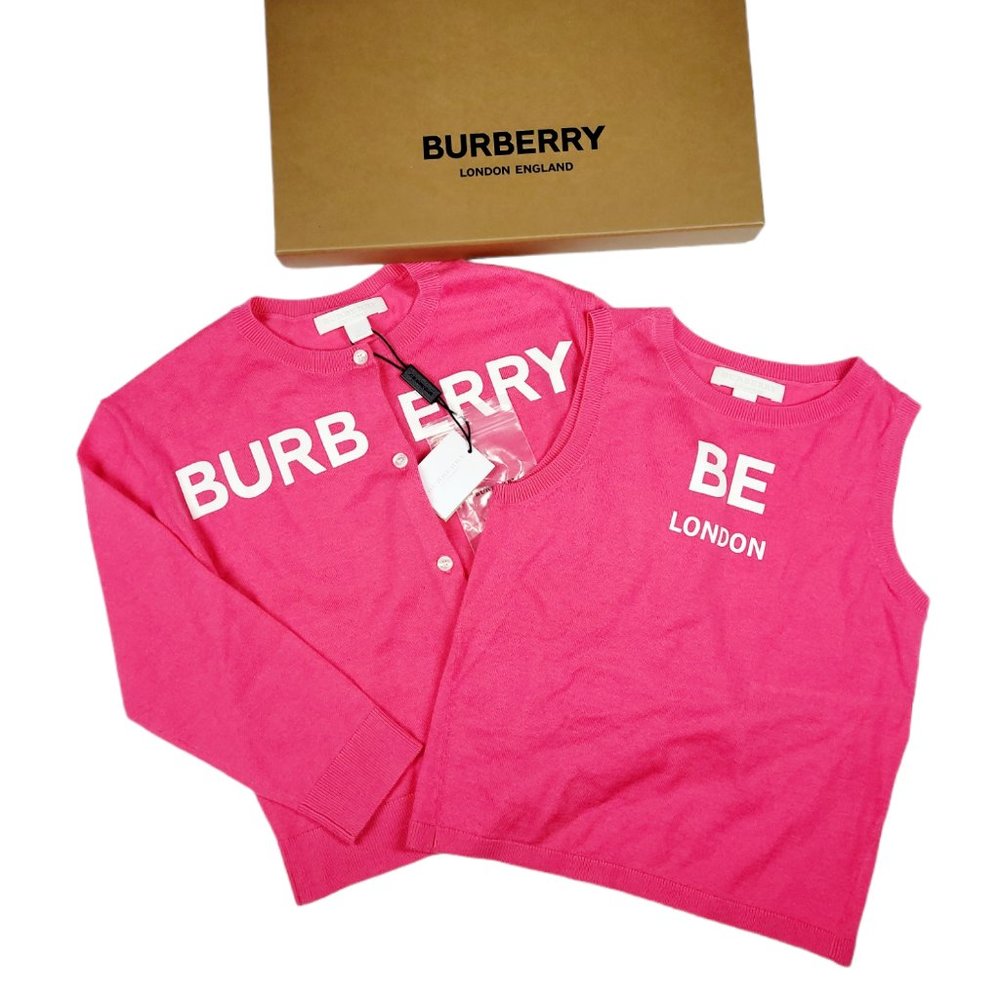 NWT Burberry Joselyn Cashmere Cardigan & Vest Set